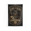 Speakeasy Tapestry — 'Sins and Scars' Vintage Cocktail Bar Wall Art (Est. 2026)